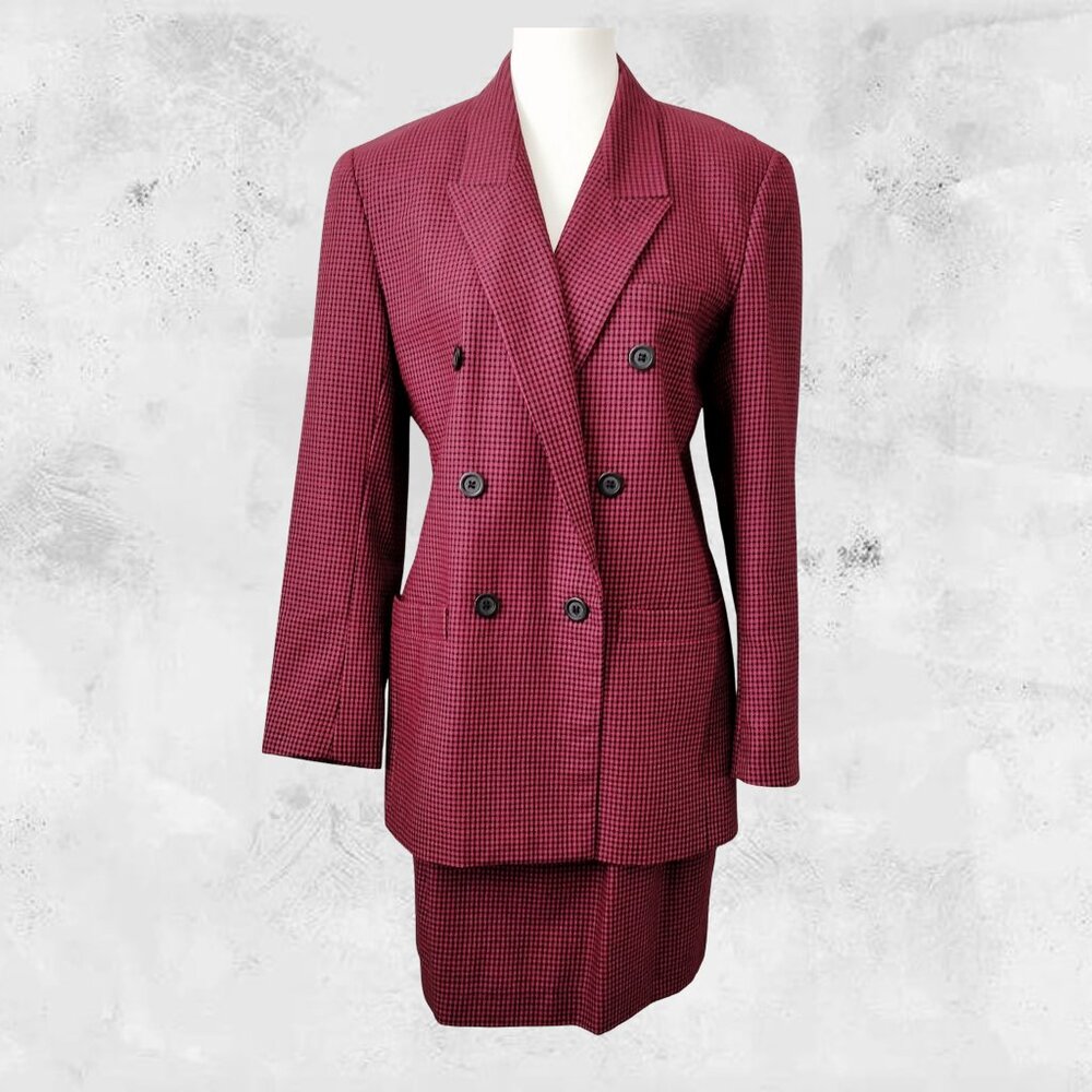 LIZ CLAIBORNE 80's Vntg Double Breasted Skirt Suit